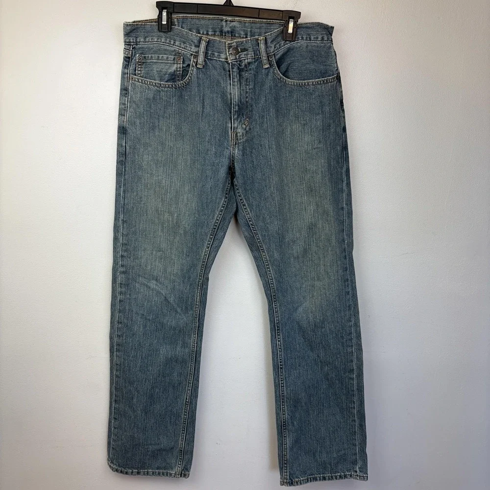 Levis 559‎ Jeans Mens 34x34 Blue Relaxed Straight Leg Denim Medium Wash Casual